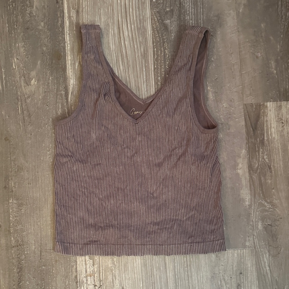 Elegant Purple Ribbed Crop Top